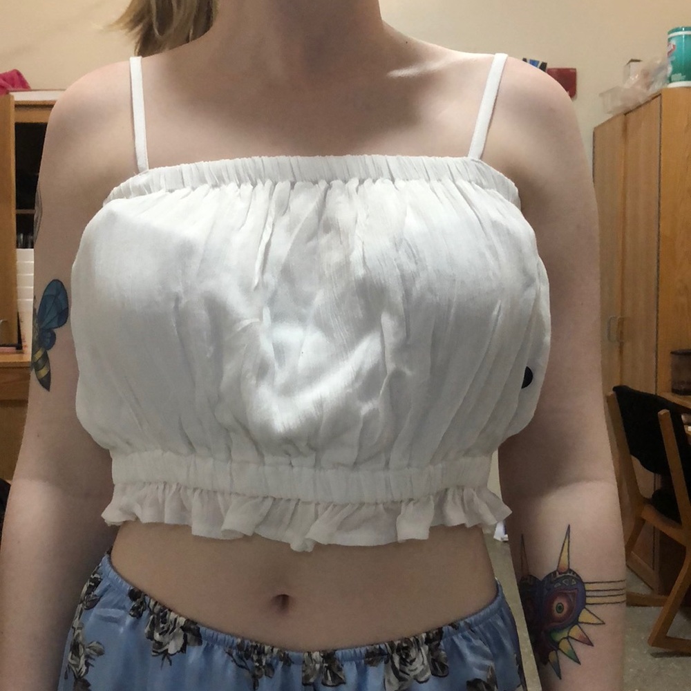 Cropped bando blouse